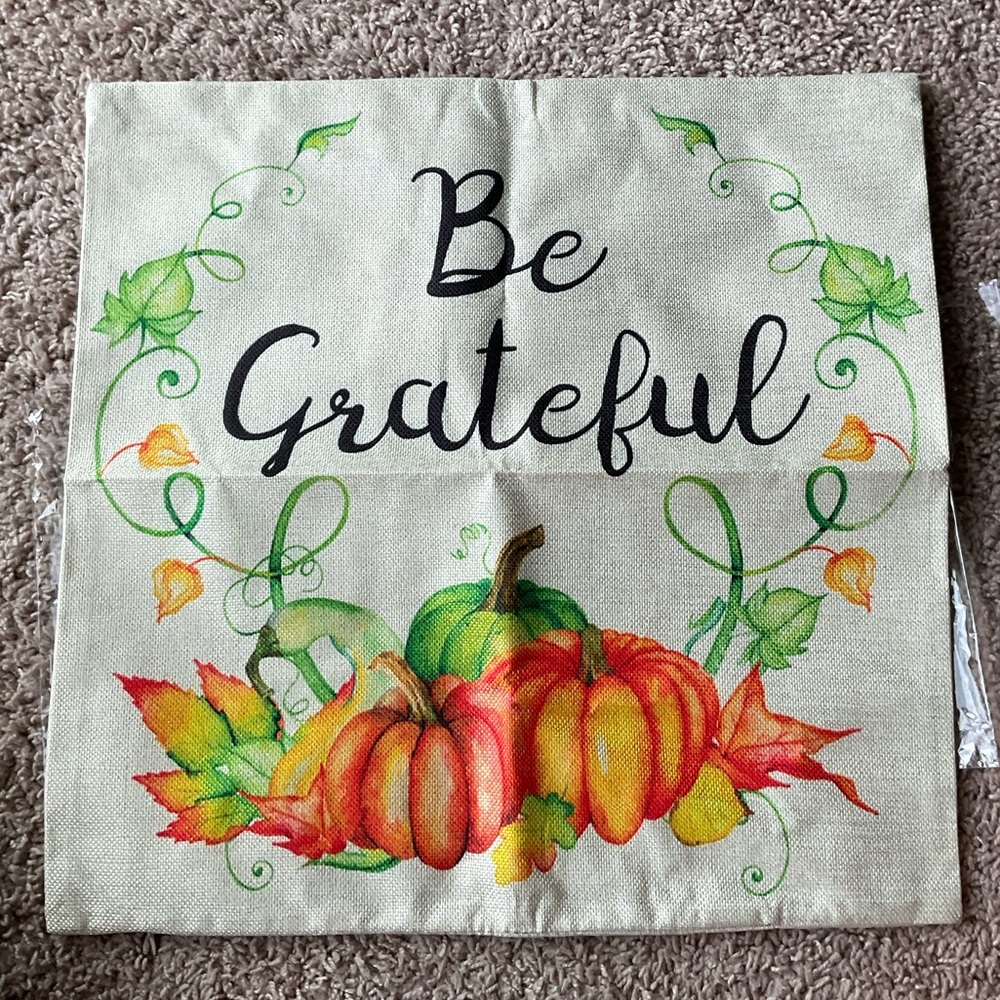 Pillow Cover Be Greatful fall thanksgiving
